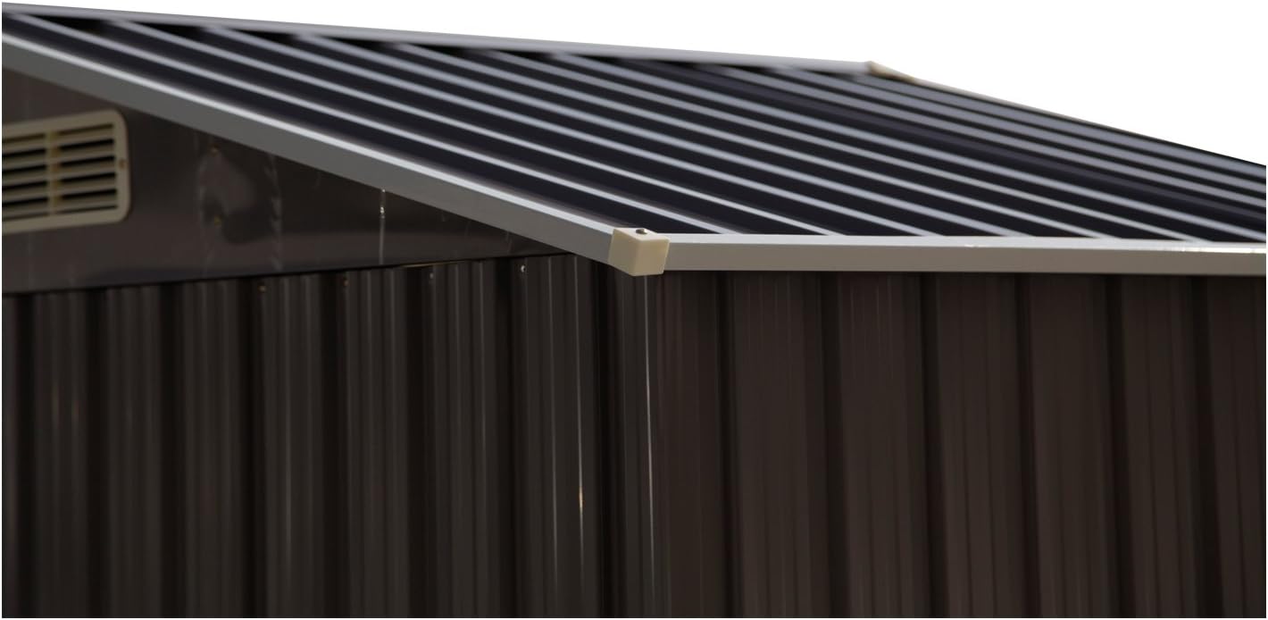 Kinsuite Cobertizo de almacenamiento para exteriores de 6 x 4 pies, cobertizo de herramientas de acero galvanizado para patio, jardín, césped, casa