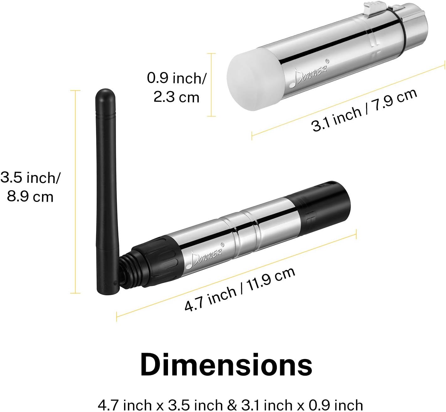 Donner Inalámbrico DMX DMX512 Dfi DJ 2.4G DMX Inalámbrico 3 Receptores con Indicadores LED Tricolor y 1 Transmisor Control de Iluminación LED para
