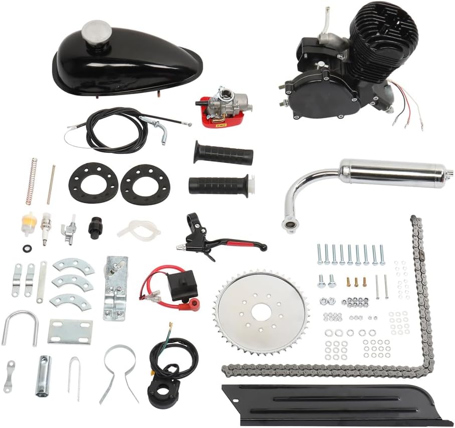 Ktaxon Kit de motor de bicicleta de 100 cc, kit de motor de bicicleta de 2 tiempos, kit de conversión de bicicleta de gas con motor súper eficiente