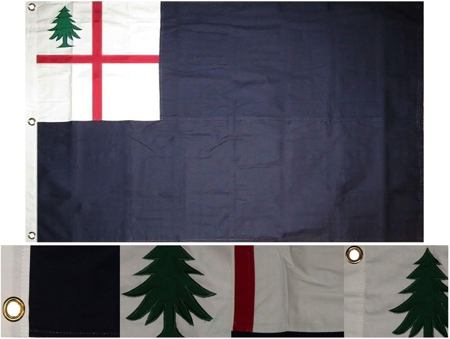 Bandera de Bunker Hill histórica bordada 3×5 premium bordada 100% algodón 3’x5′ 3 clips