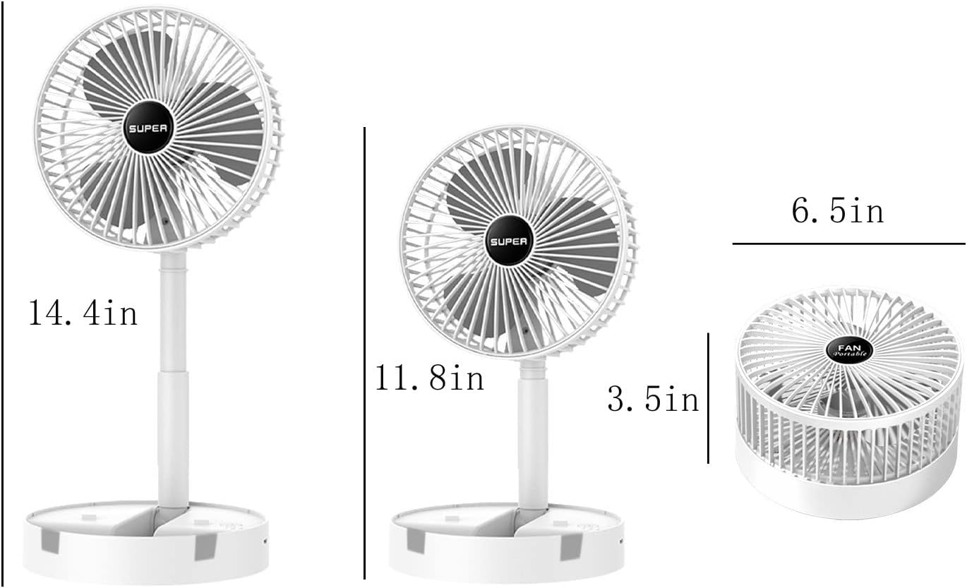 MIANHT Ventilador portátil elástico de 3 velocidades, ventilador de mesa de escritorio, enchufe, rotación del ventilador, fuerte viento, silencioso
