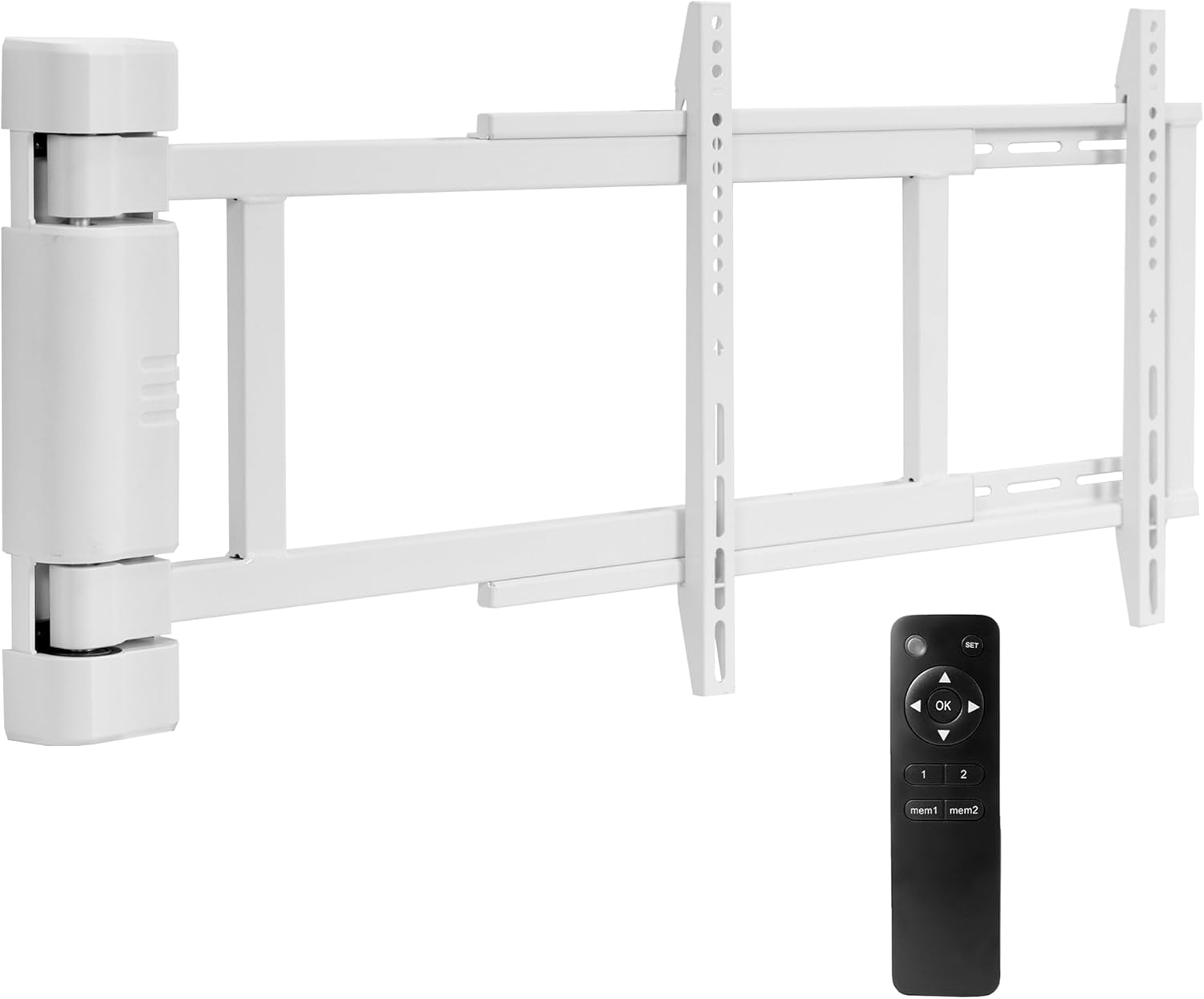 VIVO Soporte de pared eléctrico de acero de perfil bajo para pantallas de plasma LCD LED de 32 a 75 pulgadas, soporte de TV oscilante motorizado con