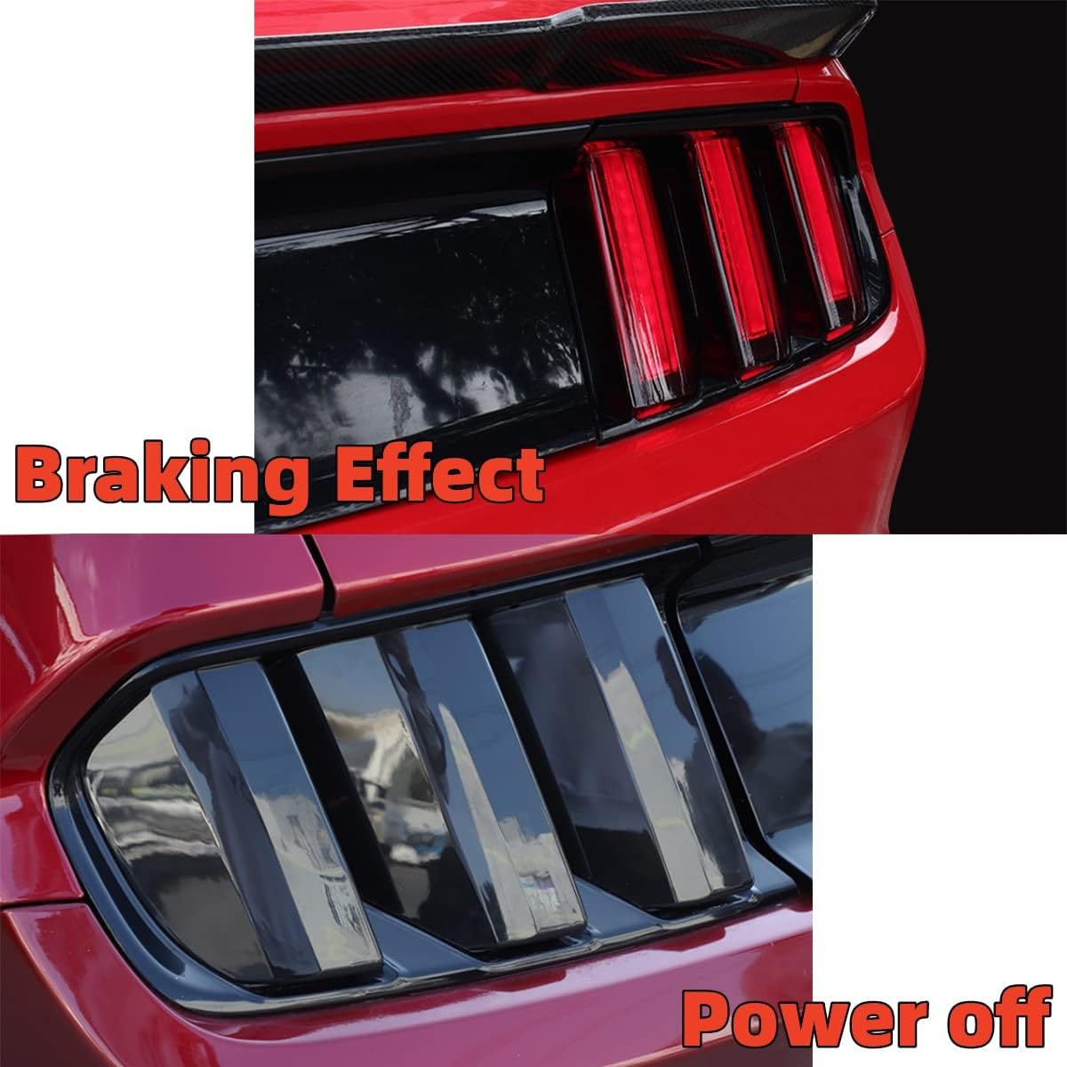 Cubierta de la lámpara de luz trasera, compatible con Ford Mustang 2015-2017, carcasa de lente de luz trasera, bisel, color negro ahumado