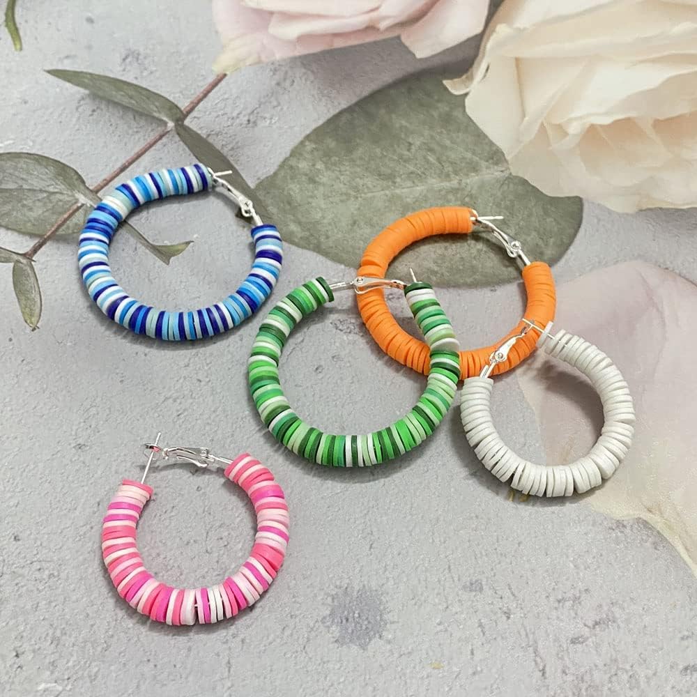 3000 cuentas Heishi de arcilla polimérica, cuentas espaciadoras planas y redondas para hacer joyas, pulseras, collares, aretes, accesorios para