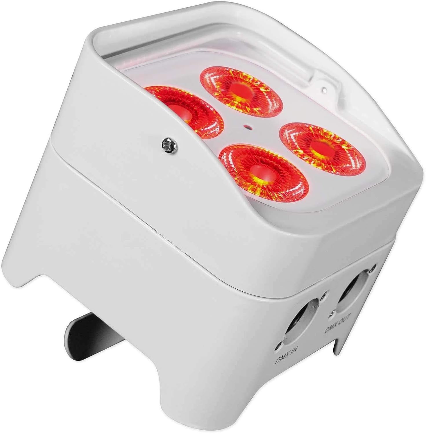 10) Rockville Best PAR 50 – Luces de lavado de batería blancas con DMX+RGBWA+UV inalámbricas