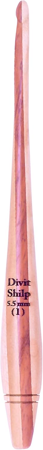 Divit Shilp Streamline – Ganchos de ganchillo con mango ergonómico, hecho a mano, de 7 pulgadas, aguja de tejer de ganchillo de madera, tejido de