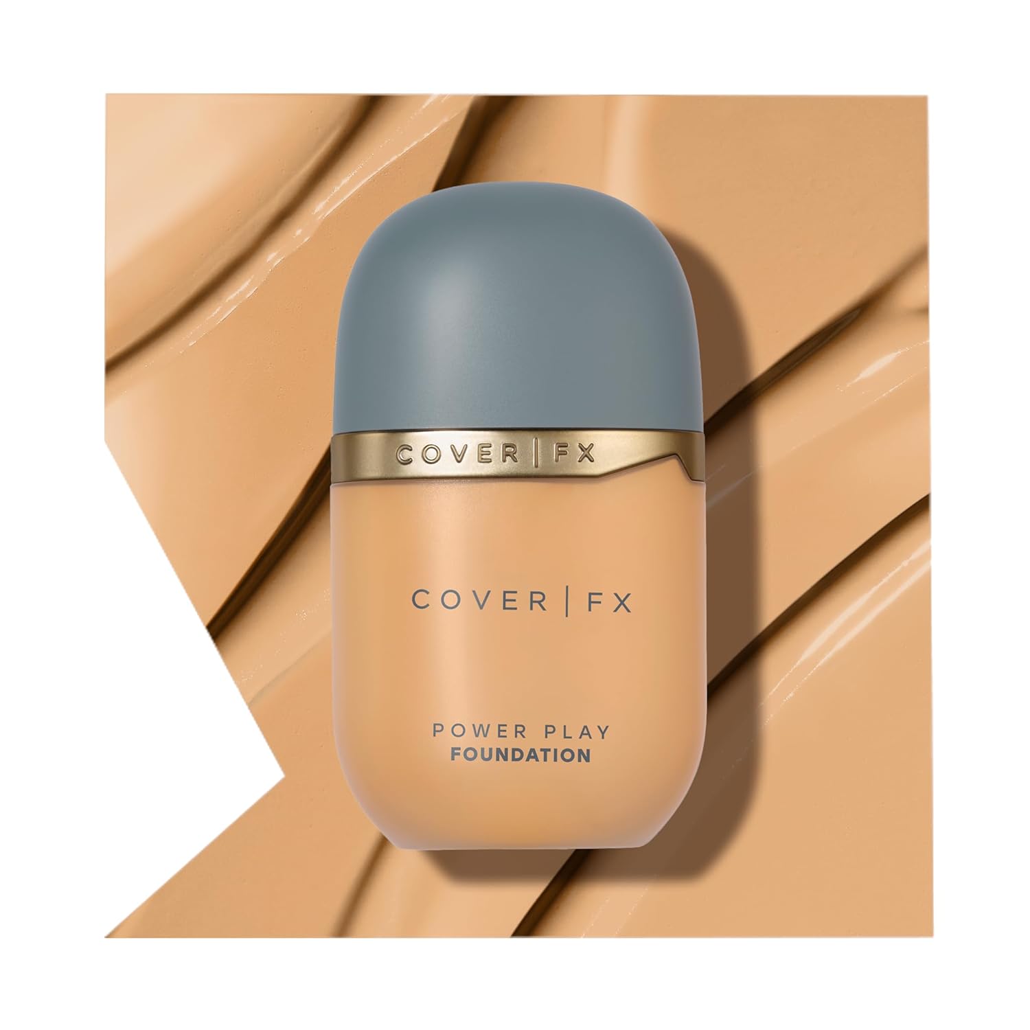 COVER FX Base Power Play, Shade M4, cobertura completa construible, impermeable, a prueba de sudor, a prueba de transferencia, acabado mate natural,