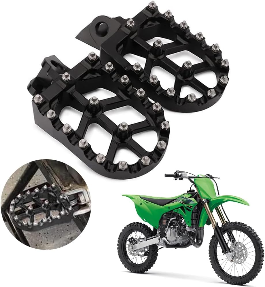 AnXin Estriberas para bicicleta de cross, reposapiés, pedales CNC MX para KX65 00-20 KX80 98-00 KX85 01-22 KX100 98-21 KLX140 08-23 KX112 2022 Pit