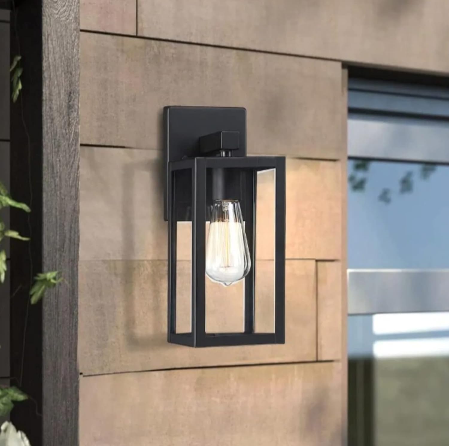 Hukoro Martin – Farol de pared para exteriores negro mate (2 unidades)