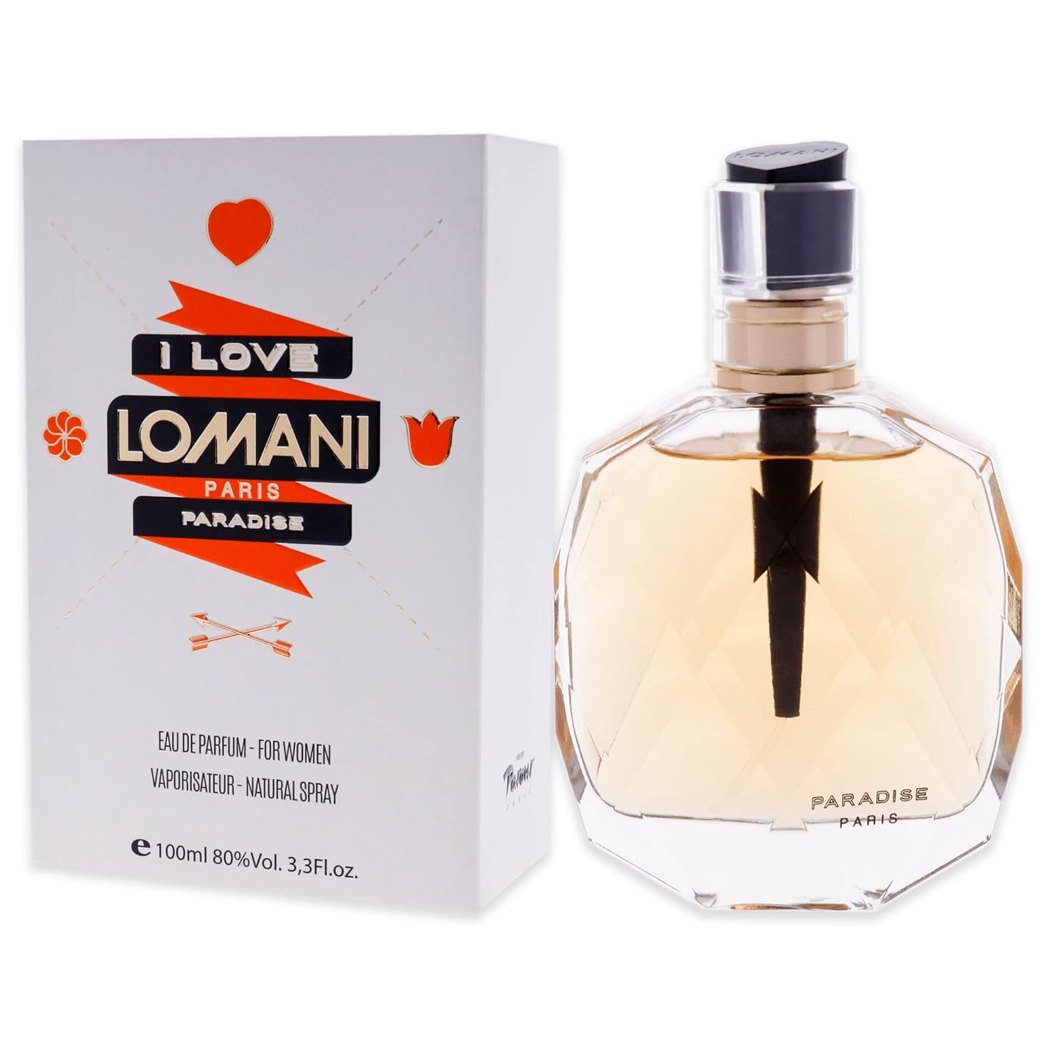 Lomani I Love Lomani Paradise – Spray EDP para mujer, 3.4 onzas