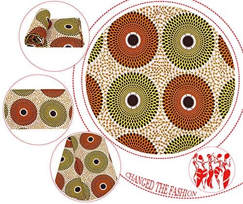 Tela africana de Ankara de poliéster de impresión de cera de tela 6 yardas de tela africana para vestido de fiesta PL536
