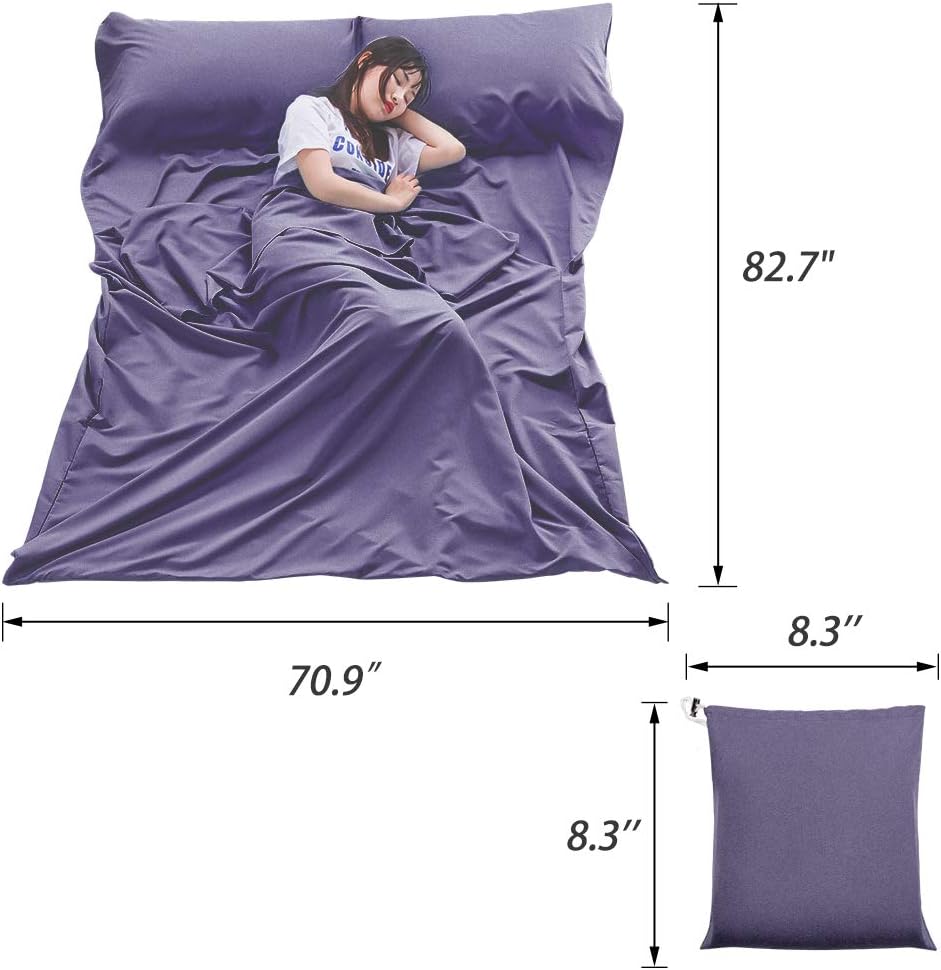 Saco de dormir ligero compacto saco de dormir portátil limpio hoja de viaje camping cama para mochileros hotel senderismo