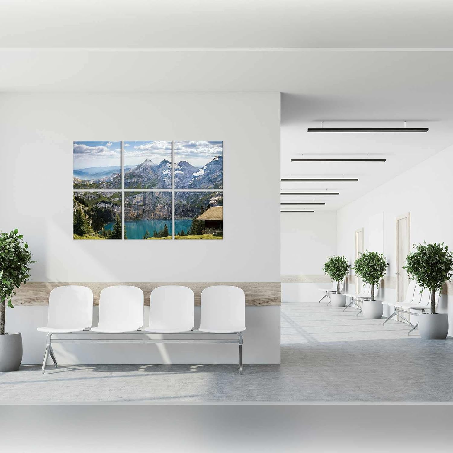 Paneles acústicos artísticos, paquete de 6 pinturas autoadhesivas de pared grandes para decoración de pared, paneles absorbentes de sonido para