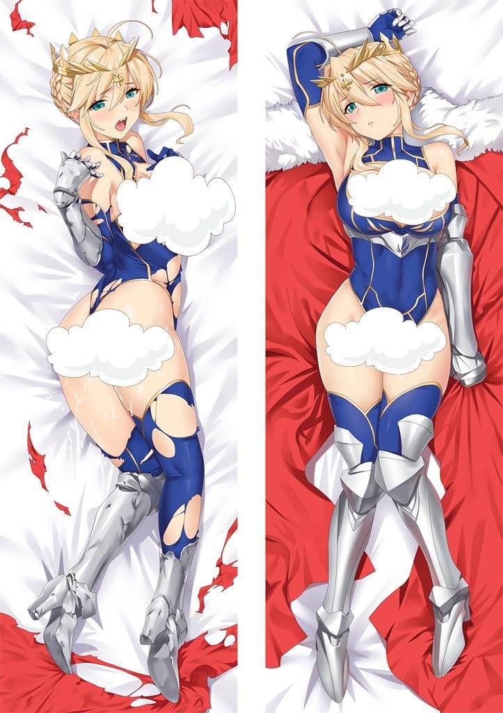 Saber Body Pillow Waifu Almohada de cuerpo desnudo Anime Dakimakura Sexy Girl (150, tricot de 2 vías)