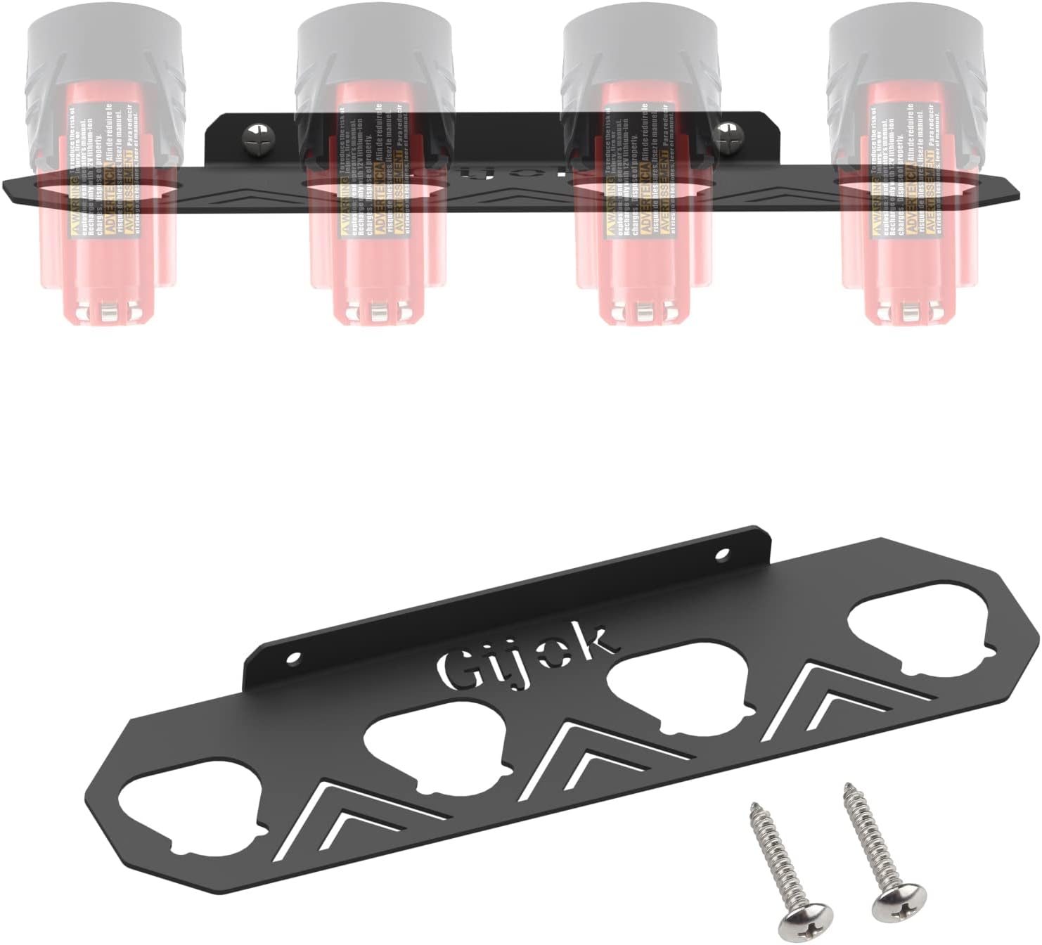 Gijok Soporte de batería para Milwaukee M12, soporte para batería Milwaukee m12 de 4 ranuras, soporte de batería de 12 V Milwaukee, almacenamiento