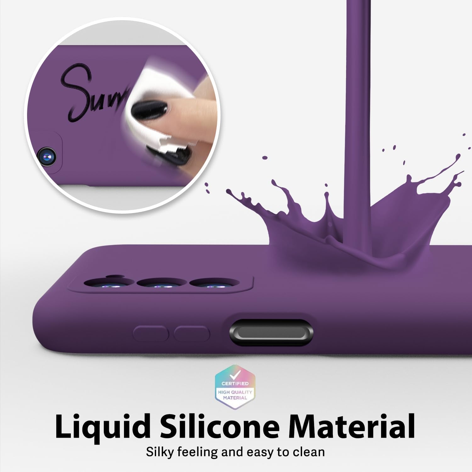 oakxco Funda para teléfono Moto Edge 2021Edge 2021 5G UW de silicona líquida, bonita funda delgada de goma suave TPU lisa para mujeres y niñas,