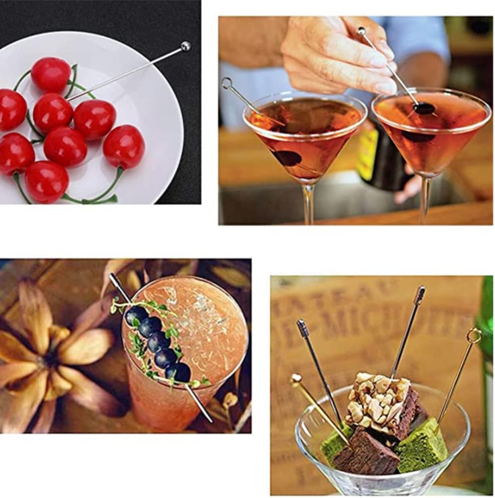 SEIWEI 10 piezas de alimentos picks fruta tenedor verduras cóctel postre picks acero inoxidable fiesta barbacoa cena cocina accesorios reutilizables