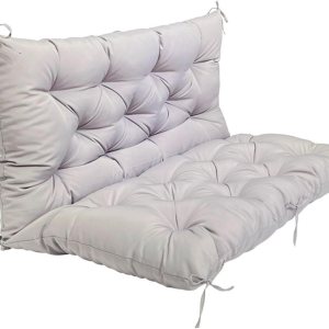 Cojines de columpio para exteriores, cojín de banco con respaldo y lazos, para sillas tumbonas impermeables de 2 a 3 plazas, tapete de repuesto para Cojines de columpio para exteriores, cojín de banco con respaldo y lazos, para sillas tumbonas impermeables de 2 a 3 plazas, tapete de repuesto para