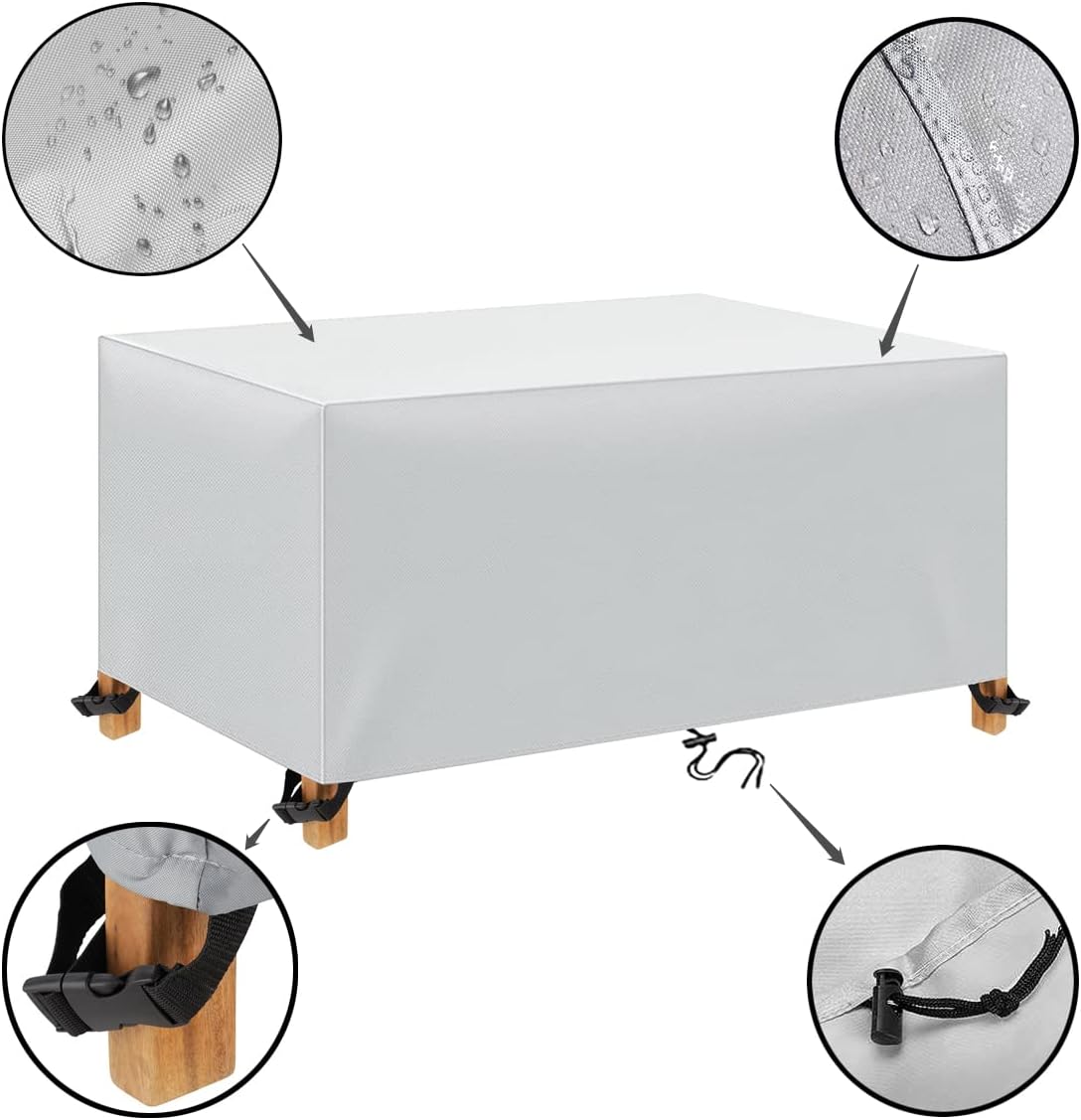 Fundas para muebles de patio, impermeables, para exteriores, tela Oxford 600D, fundas de sofá rectangulares, resistentes a la intemperie, para