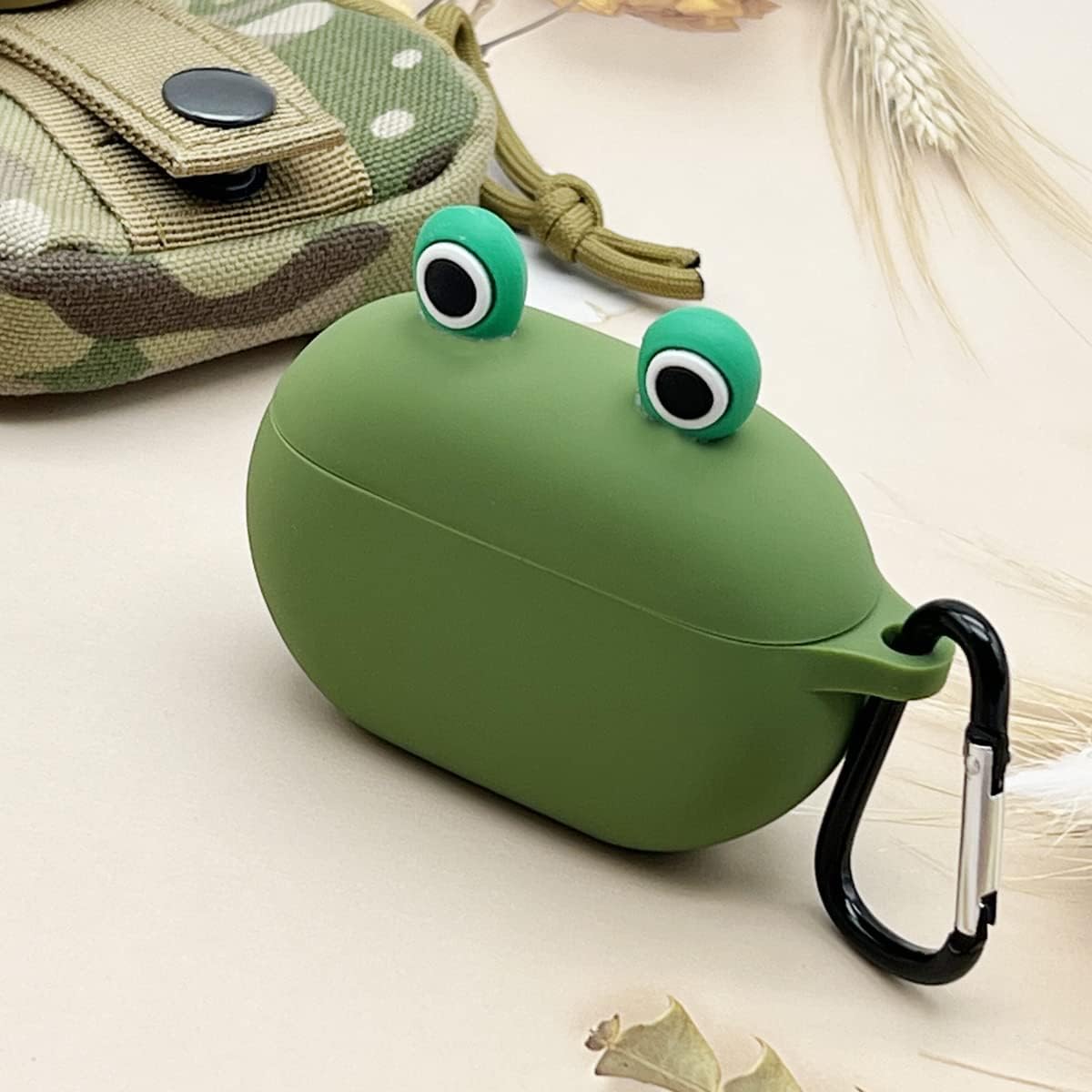 Seadream – Funda de dibujos animados compatible con Beats Studio Buds, diseño de ojo de rana 3D, diseño de animales de dibujos animados con