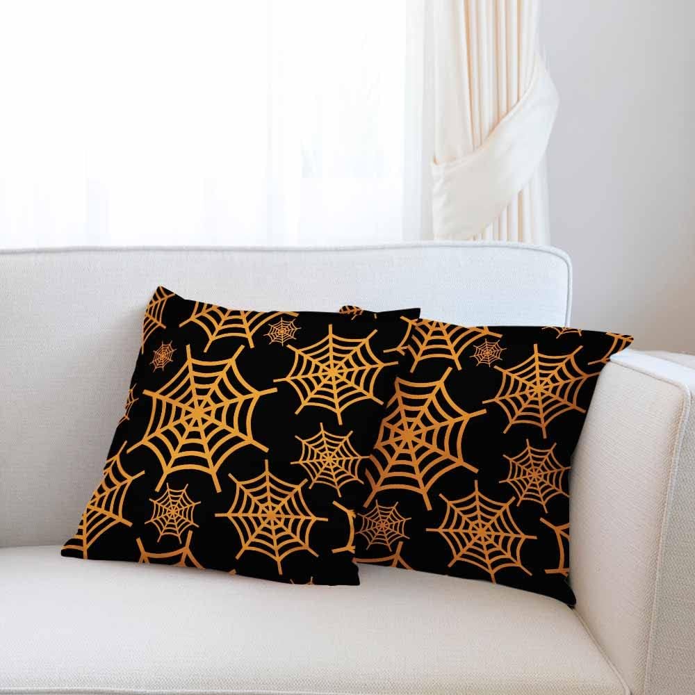 Beabes Fundas de almohada cuadradas de 18 x 18 pulgadas para decoración de telaraña de Halloween, para hombres y mujeres, para sofá, dormitorio,