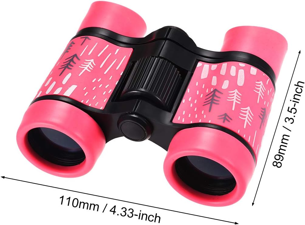 uxcell Prismáticos 4X30 Compactos Plegables Binoculares a prueba de golpes Rosa con Correa para el Cuello para Avistamiento de Aves Senderismo