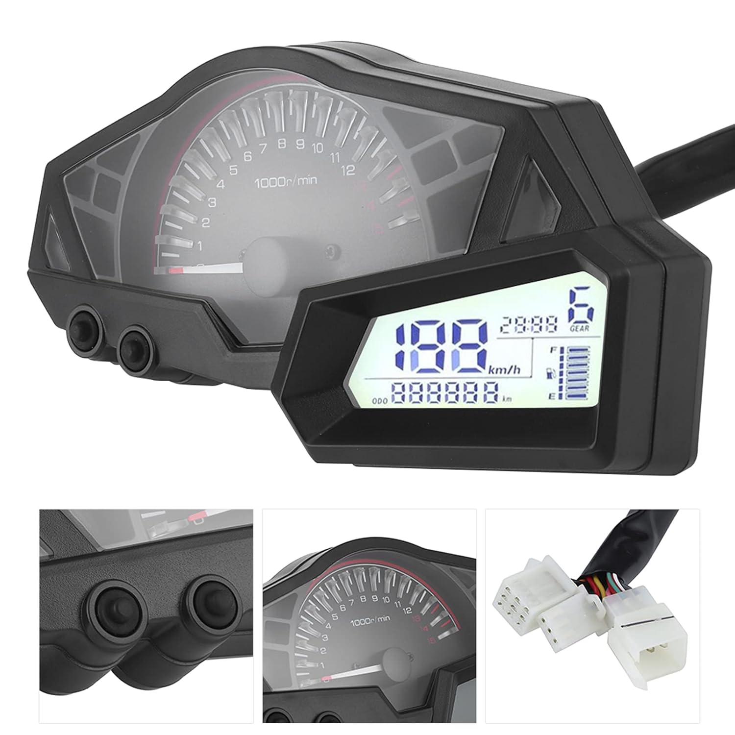 Medidor de combustible para motocicleta LCD, 15000 rpm, repuesto para KAWASAKI NINJA 300EX300300SE 1315 2015 ninja 300 odómetro, tacómetro de