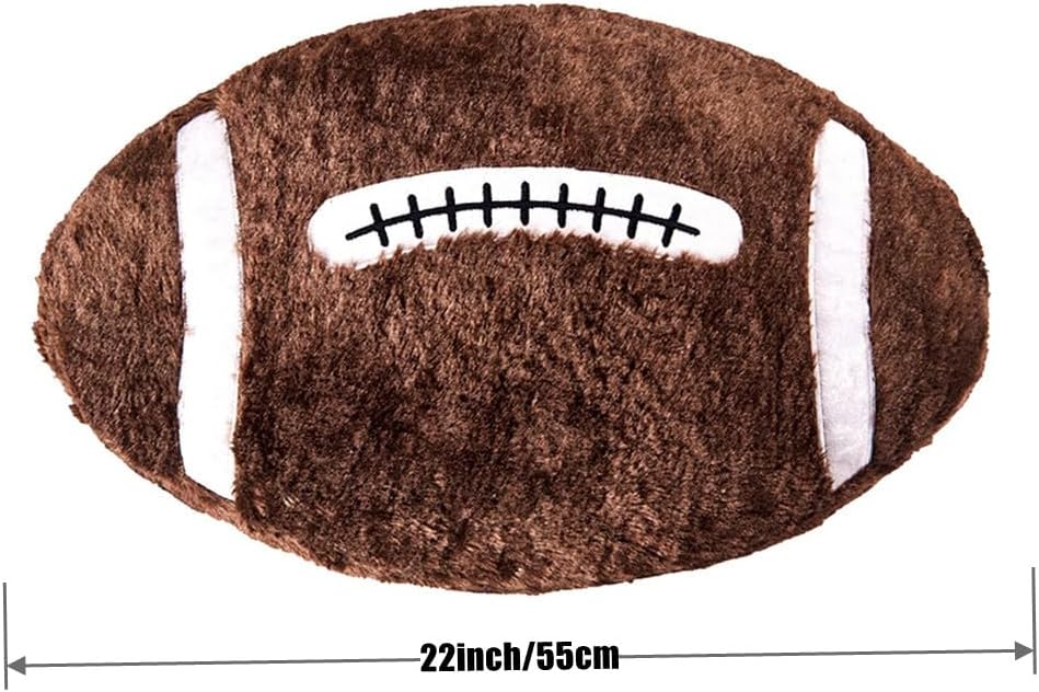 XIYUAN Almohada deportiva de rugby de 22 pulgadas de felpa, pelotas deportivas de peluche, juguetes esponjosos y duraderos, cojín decorativo para