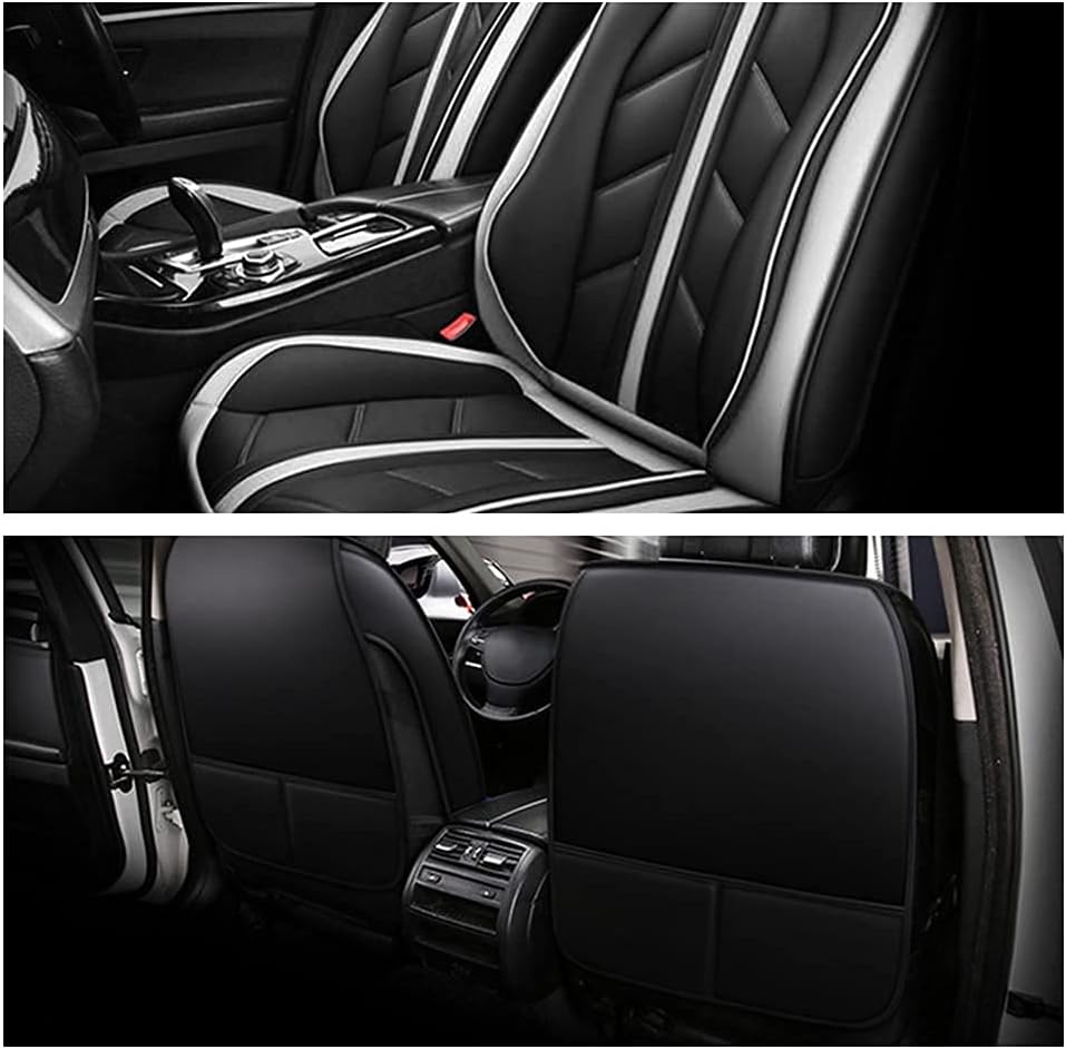 Fundas de asiento delantero y trasero para Mazda2 2011-2014 Funda de asiento de coche de lujo de piel sintética deportiva, transpirable, cómoda,