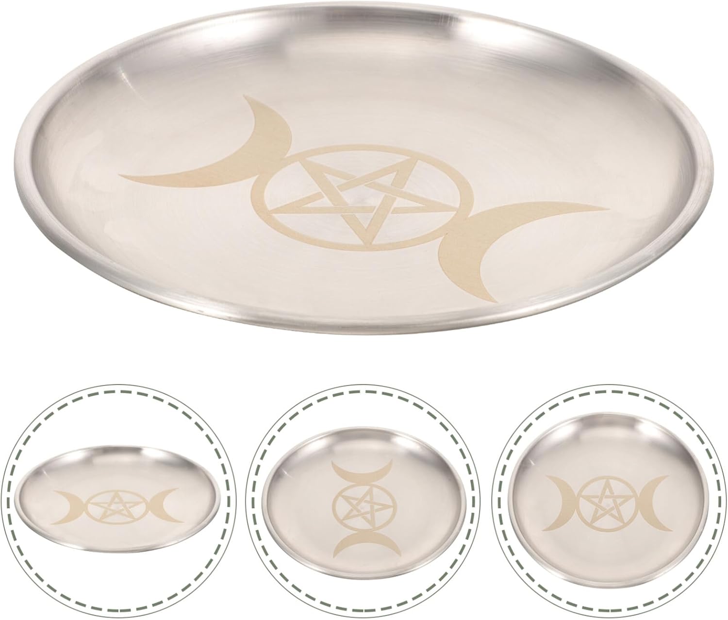 COHEALI Portavelas de placa de altar, quemador de incienso ritual, cuenco de oferta, bandeja decorativa para candelitas, suministros de tarot wicca