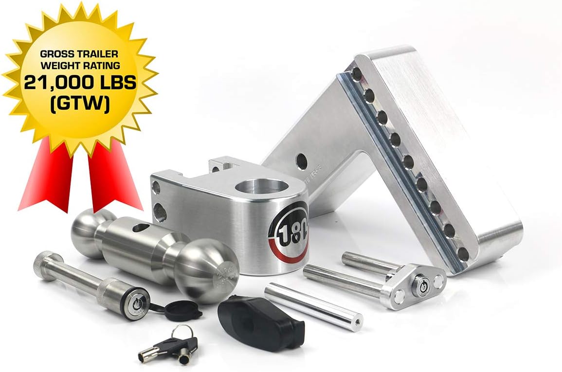 Weigh Safe Soporte de bola de enganche de remolque ajustable, enganche de caída ajustable de 6 pulgadas para receptor de 3 pulgadas, enganche de