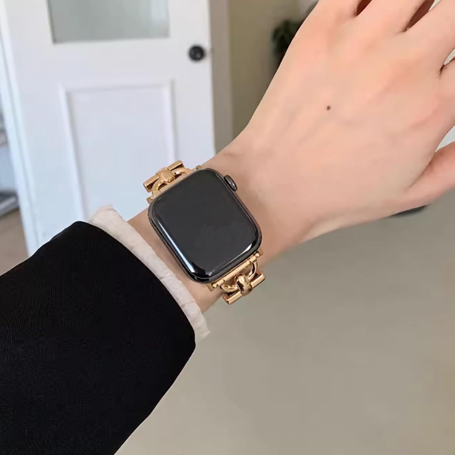 Correas de cuero delgadas compatibles con Apple Watch Band de 1.49, 1.57, 1.61, 1.65, 1.73, 1.77 y 1.73 pulgadas (Ultra), correa de cuero elegante