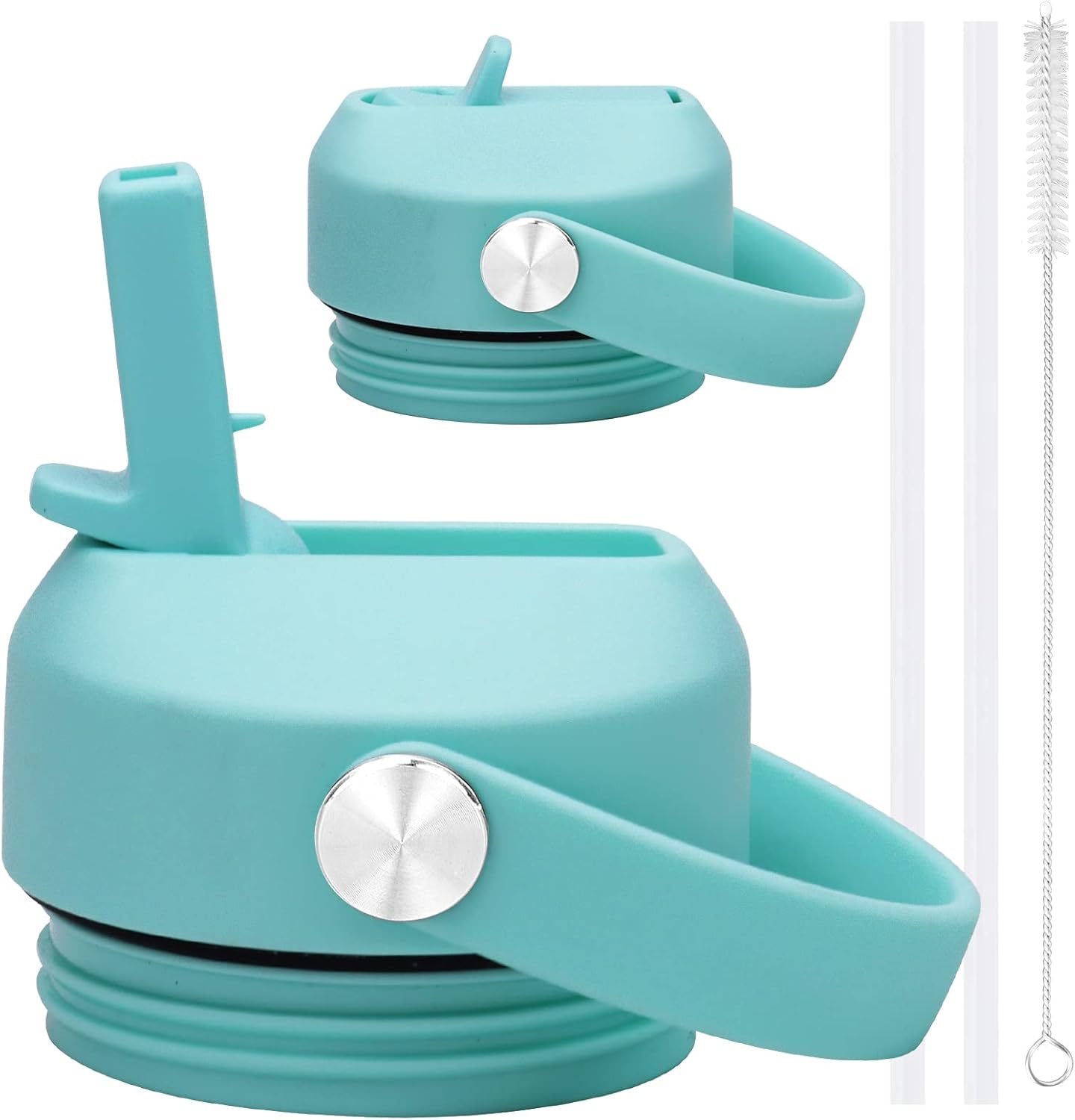 FLAKBOTEL Tapa de popote para botella de agua Yeti Rambler de 18 onzas, 26 onzas, 36 onzas, 64 onzas, tapa de repuesto de mango flexible para