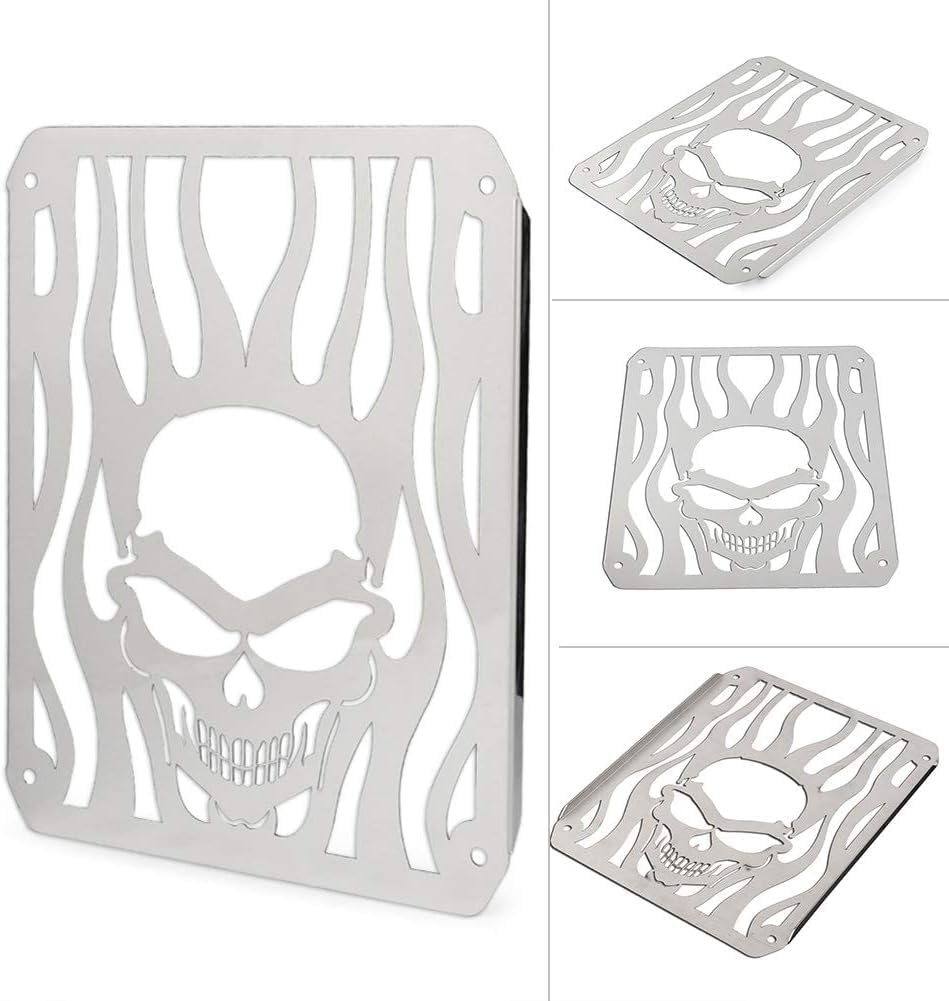 SKULLFIRE – Cubierta de radiador para motocicleta, protector de parrilla para parrilla, protector de refrigerador, compatible con Kawasaki Vulcan