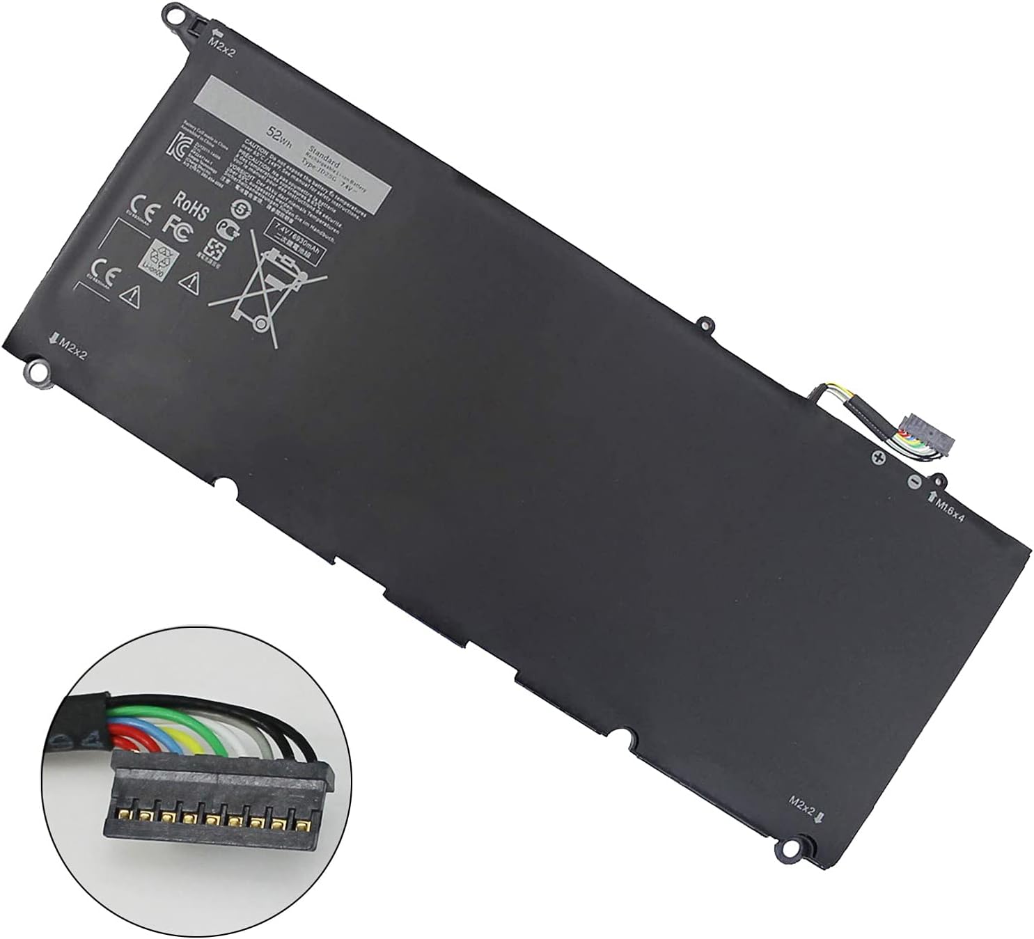 Vinpera JD25G XPS 13 9350 9343 – Batería para laptop Dell 90V7W JHXPY 5K9CP DIN02 090V7W 0DRRP RWT1R 0RWT1R 0N7T6 P54G XPS 13-9350 13D-9343-3708 XPS