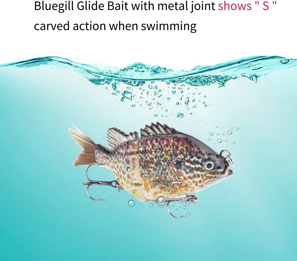 ODS Glide Bait – Cebo artificial biónico articulado con cola de fibra, pez azul
