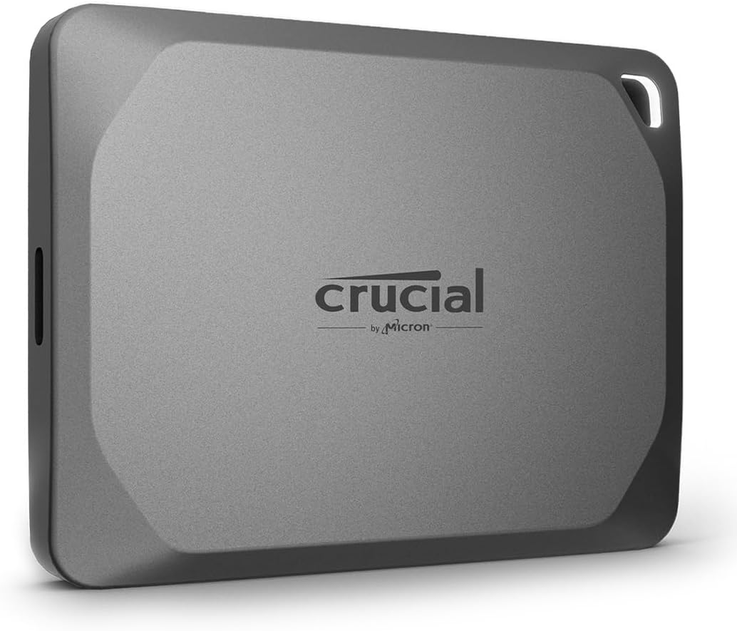 Crucial X9 Pro 4TB SSD portátil – 1050MBs de lecturaescritura, resistente al agua y al polvo, con Mylio Photos+ – USB 3.2 para PC y Mac