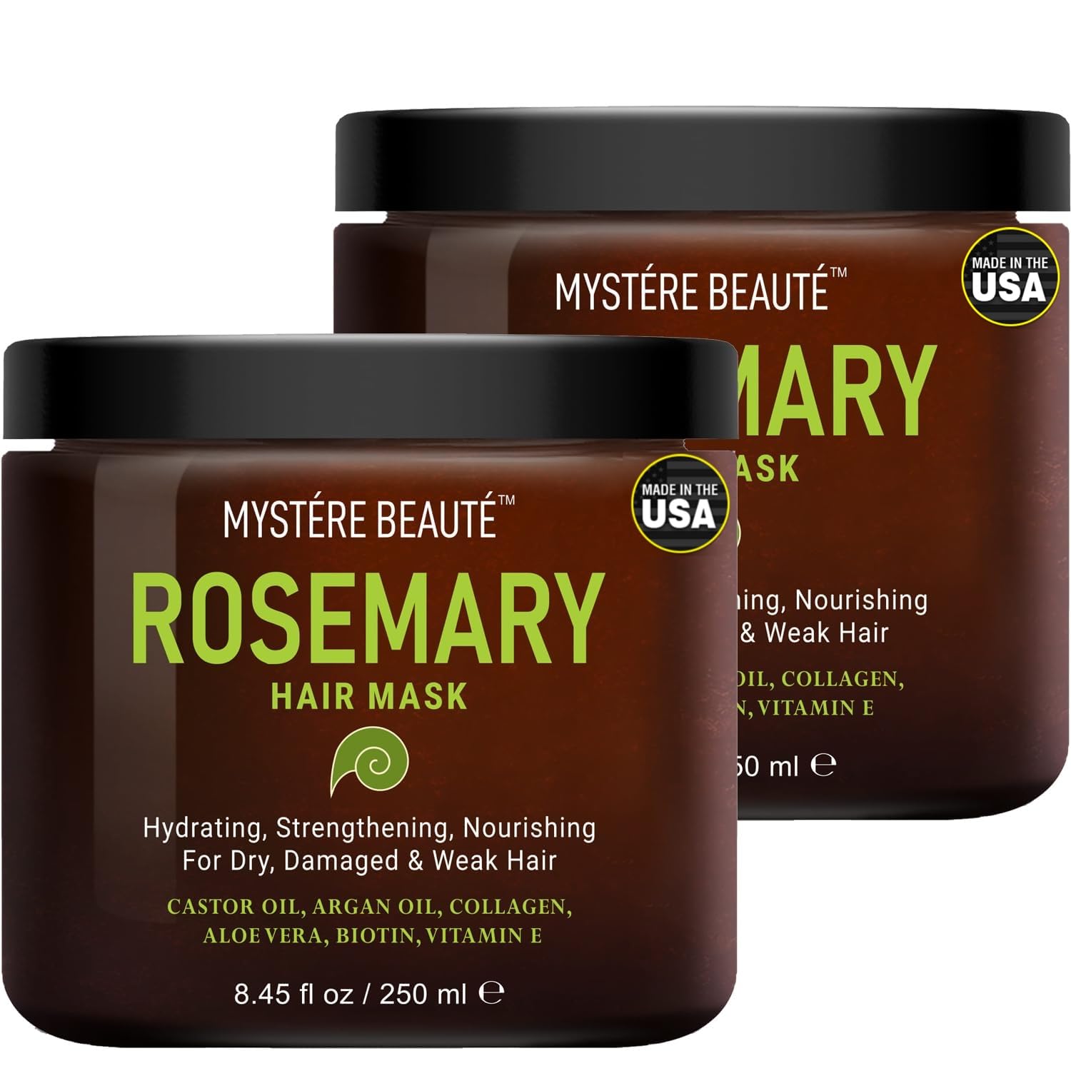 MYSTÉRE BEAUTÉ Romero – Mascarilla para el cabello dañado con colágeno, biotina, aceite de argán, acondicionador profundo fortalecedor para cabello