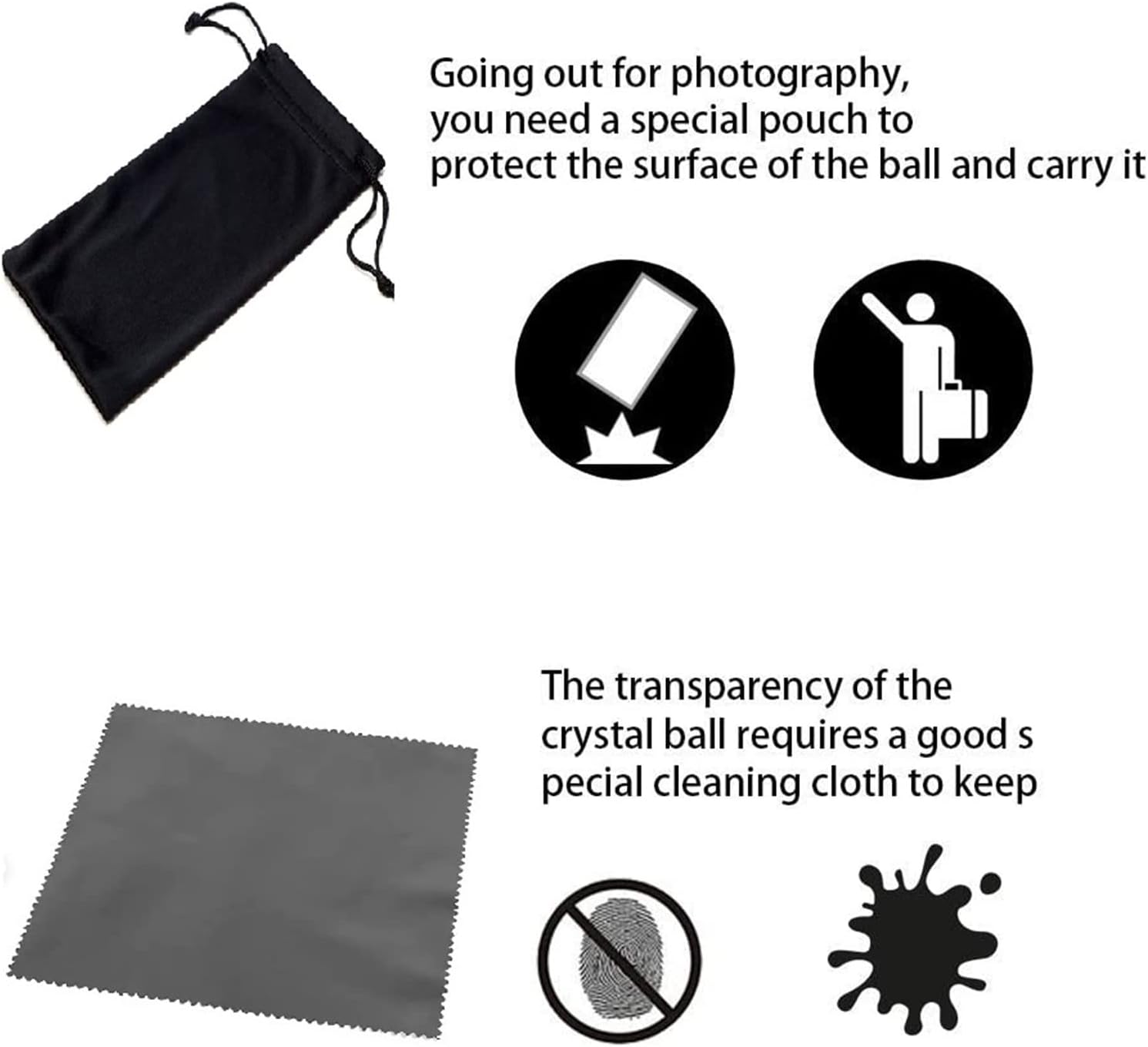 Bola de cristal K9, bola de cristal para fotografía con soporte y bolsa, bola de atrapasoles de cristal K9 con bolsa de microfibra, accesorio
