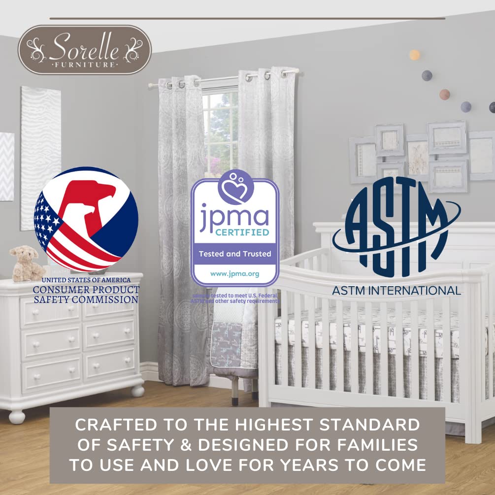 Sorelle Furniture Rieles para niños pequeños y rieles para cama de tamaño completo, kit de conversión de riel de cama y cuna de madera Sorelle,