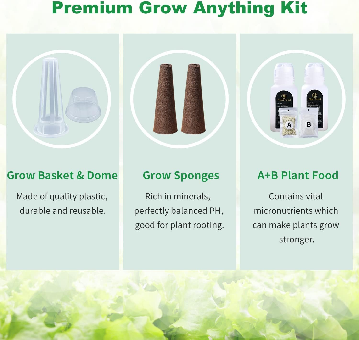 Kit de 77 cápsulas de semillas para Aero Garden y todo el sistema hidropónico, kit Oliz Grow Anything con 12 esponjas de cultivo, 12 cestas de