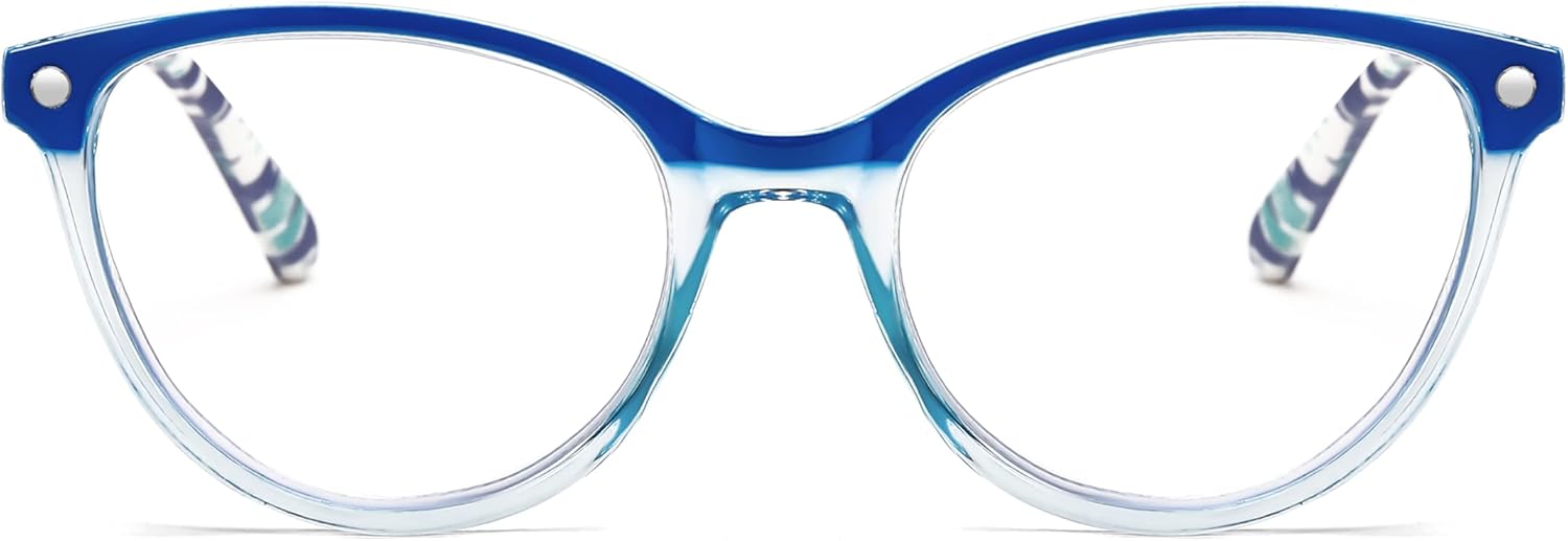 FEISEDY Gafas de lectura ojo de gato bloqueo de luz azul lectores anti fatiga ocular con bisagra de resorte B0043
