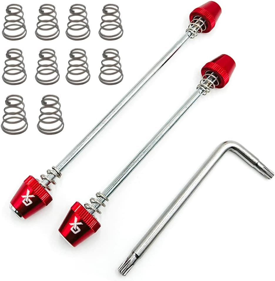 Pincho de bloqueo antirrobo 7 lóbulos cubo de rueda de bicicleta y 10 muelles (rojo)