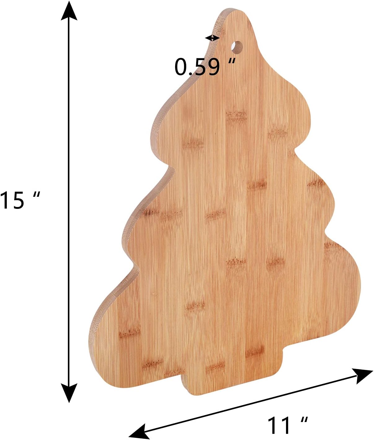 Vencer Tabla de cortar y servir de bambú para árbol de Navidad, decoración de cocina de Navidad y regalo para el hogar, ideal para arte de pared, 15