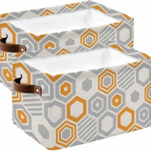 Orange Grey Storage Basket for Organizing Shelves, Collapsible Storage Bins Boxes with Handle, Modern Striped Geometric Abstract Art Canvas Hamper Orange Grey Storage Basket for Organizing Shelves, Collapsible Storage Bins Boxes with Handle, Modern Striped Geometric Abstract Art Canvas Hamper