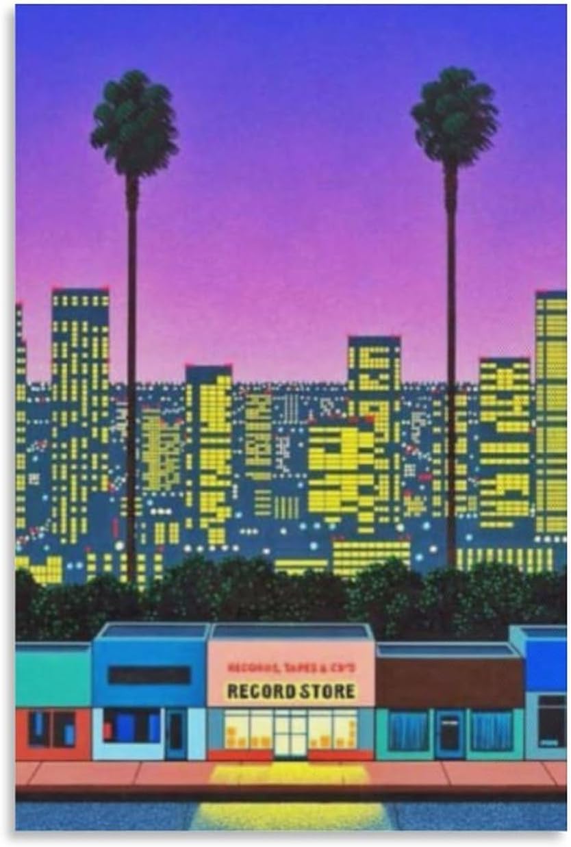 Pintura de paisaje retro moderna estilo pop Nagai Hiroshi Home Bar decoración de pared (6) pósteres e impresiones de pintura en lienzo para