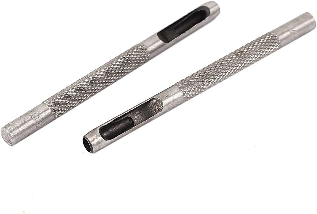 IIVVERR Junta de cuero Cinturón Agujero Punzonadora Perforadora Agujero Hueco Herramienta de Perforación 0.157 in Dia 2pcs (Junta de cuero Agujero