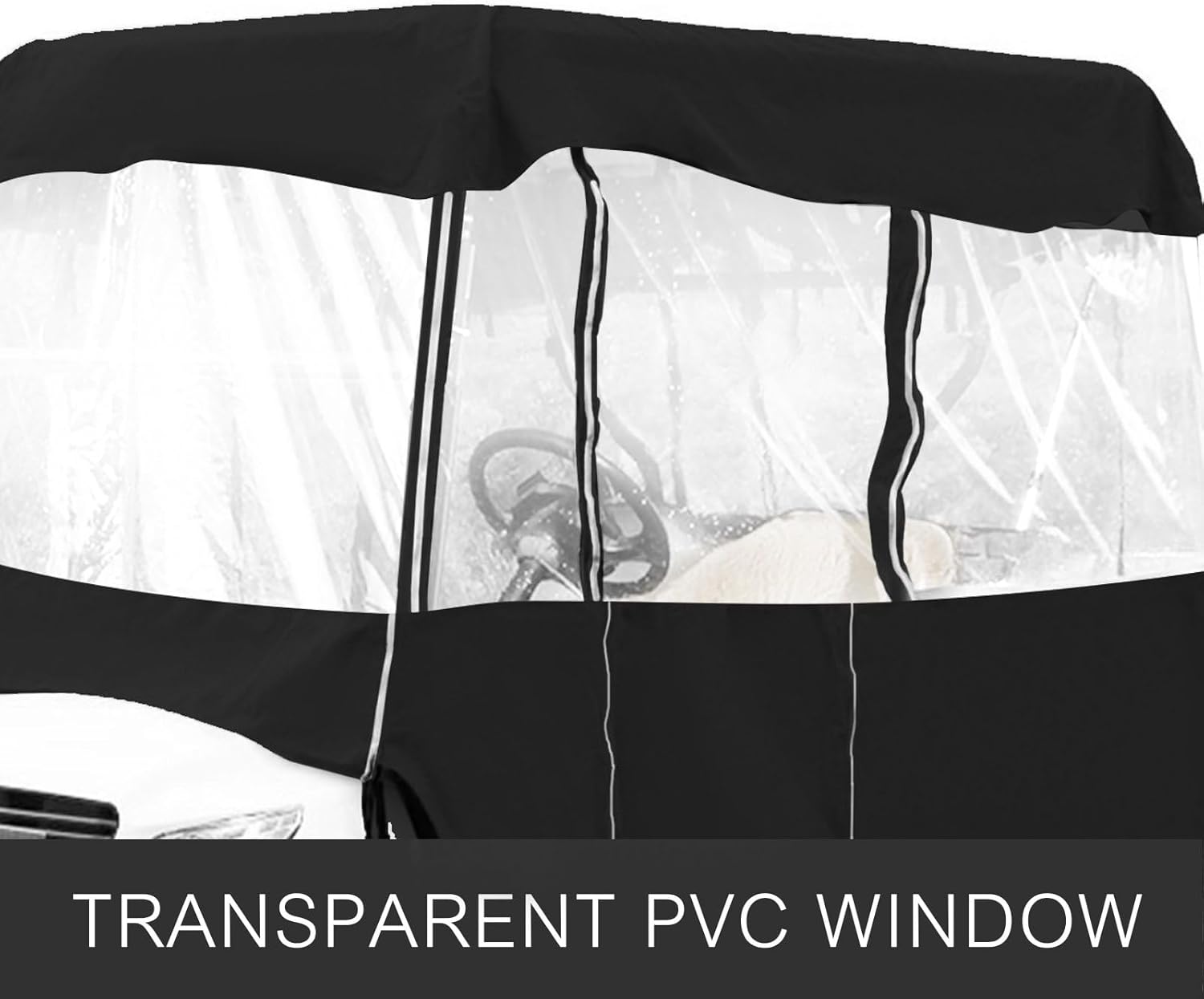 Waterproof 4-Person Golf Cart Enclosure with Transparent Windows, Fits EZGO, Club Car, Yamaha Cart – Deluxe Fairway Cover