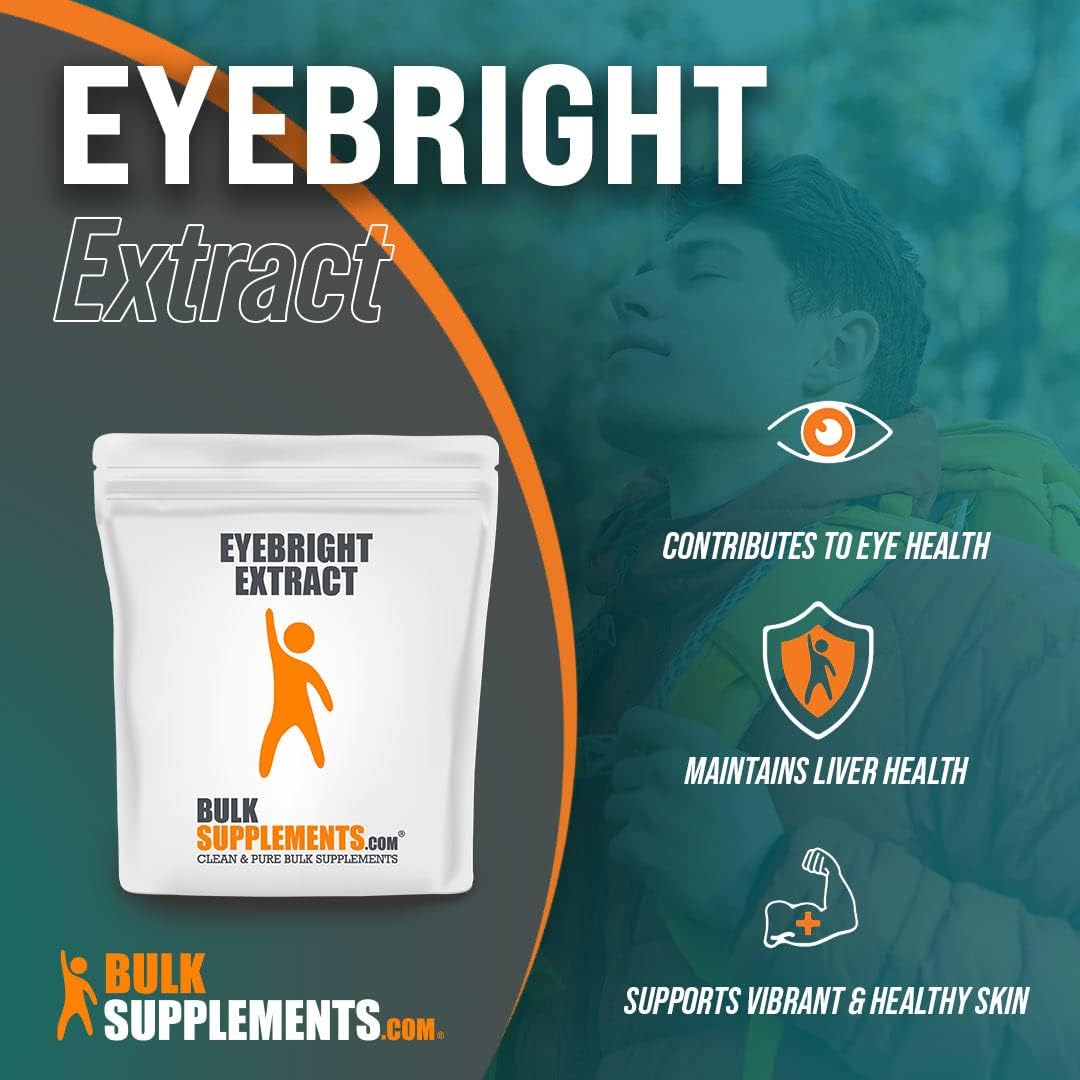 BULKSUPPLEMENTS.COM Eyebright Extracto en polvo  Extracto brillante  Suplementos para los ojos  Suplemento de hierbas Eyebright  Suplementos de