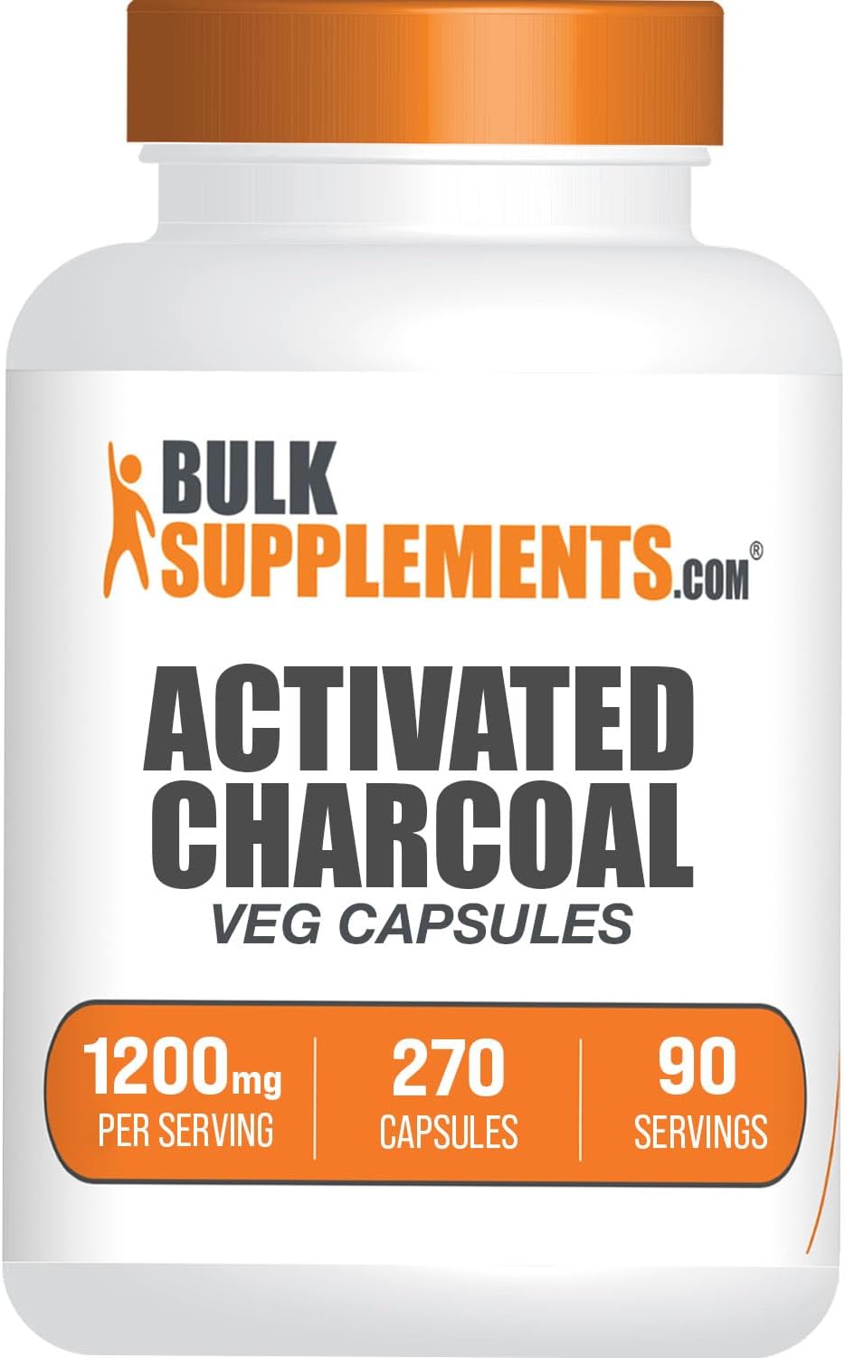 BulkSupplements. Com Cápsulas de carbón activado, carbón de coco, carbón activado para apoyo renal, píldoras de carbón activado, vegano, 3 cápsulas